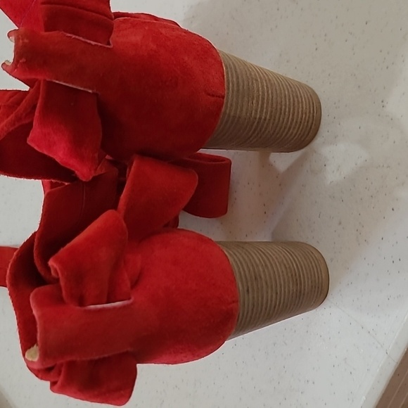 RAYE Maggie red suede Heeled Sandals that tie around the ankle size 8 - Picture 5 of 10